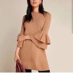Size small Anthropologie gold/tan sweater dress